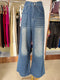 Women High Waist Wide Leg Straight Cut Jeans